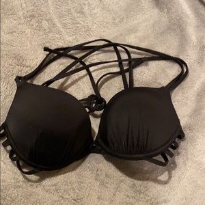Push up black bikini